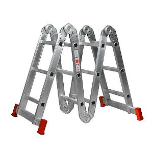 ESCADA ALUMINIO ARTICULADA - 3x4 DEGRAUS - BOTAFOGO