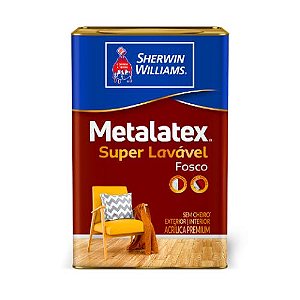 TINTA METALATEX SUPER LAVÁVEL FOSCO LATA = 18 lts - BRANCO - SHERWIN-WILLIAMS