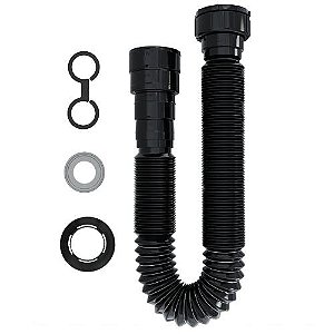 SIFÃO AJUSTÁVEL MULTIUSO - PRETO / 1,10m - BLUKIT