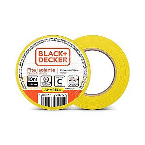 FITA ISOLANTE - 10m (18x0,13mm) AMARELO - BLACK DECKER