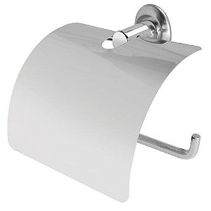 PAPELEIRA COM TAMPA - CROMADA - REAL METAIS