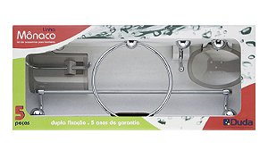 KIT MÔNACO 5 pçs. Cromado / fumê = DUDA