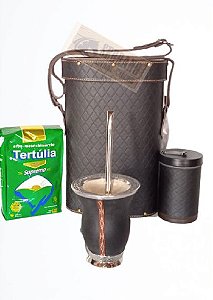 Kit CHIMARRÃO 5 peças MATEIRA, ERVA, PORTA ERVA, CUIA, BOMBA