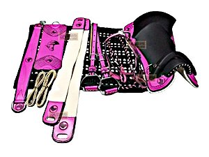 KIT TOP 12x PEÇAS Montaria Sela FREIO DE OURO ROSA
