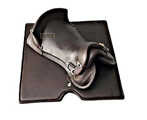 Sela freio de ouro MARROM COM MANTA GEL Laço Comprido CAVALO