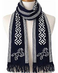 Fashion E Confortável Cachecol Pampa Argentino Unissex Azul Geométrico Un
