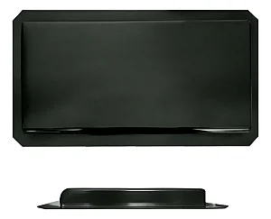 Forma Borda De Piscina Plana 92 X 33 Cm Plástico Abs 2mm. Preto