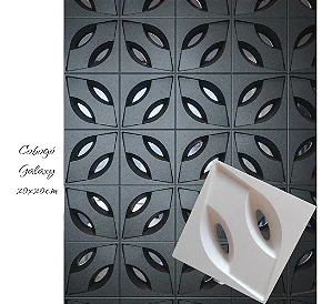 Forma Cobogó Galax 20x20cm Gesso 3d / Concreto Kit C/ 4 Und.