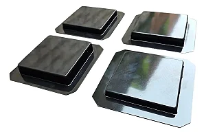 Molde Kit 4 Formas Lisas Abs 2mm Quadrado 12,5 X 12,5 Cm. Preto