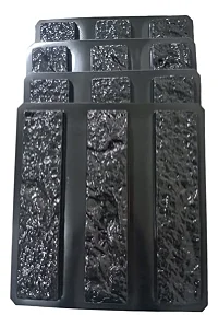 Kit 4 Molde Em Abs 2mm 12 Pedras Rusticas Nature 44,3x9,8 Cm Preto