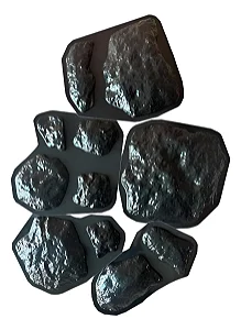 Molde Forma Abs 2mm Kit 11 Pçs/ 0,5 M2 Pedra Moledo Redonda Preto