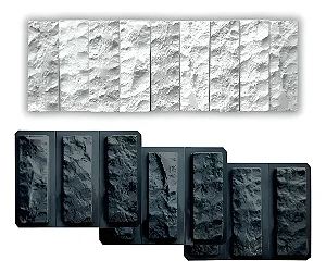 Forma ABS 2mm 9 Tijolinhos Rock Face Kit B Ref. 302 Tamanho 29.5 x 9.5 Cm