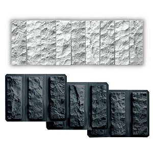 Forma ABS 2mm 9 Tijolinhos Rock Face Kit A Ref. 302 Tamanho 29.5 x 9.5 Cm