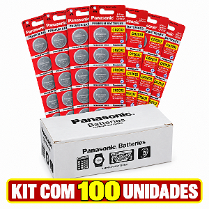 Bateria Lithium 3v CR2032 Panasonic,caixa com 100 uns