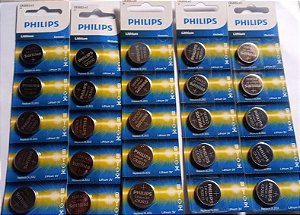 Bateria  CR2032 3v Philips caixa com 100 uns