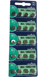 Pilhas Para Relogios  364/621 Sony/Murata cartela c/ 100 un