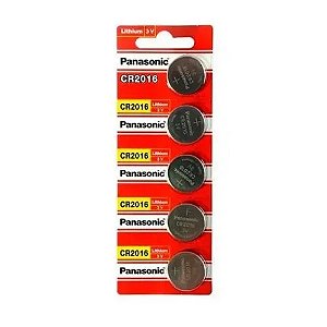 Bateria Lithium 3v CR2016 Panasonic,cartela com 5 uns