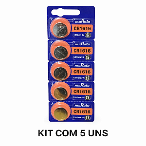 Bateria de Lítio Murata CR1616 3V Original - Cartela com 5 Unidades