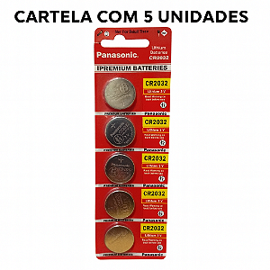 Bateria Lithium 3v CR2032 Panasonic,cartela com 5 uns