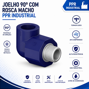 Joelho 90º C/ Rosca Macho Ppr Industrial 25 mm X 3/4''