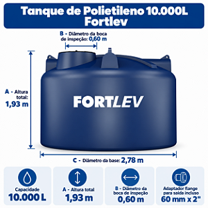 Tanque de Polietileno 10.000L Fortlev