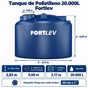 Tanque de Polietileno 20.000L Fortlev