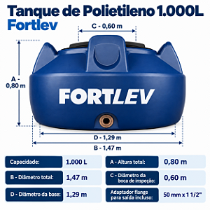 Tanque de Polietileno 1.000L Fortlev