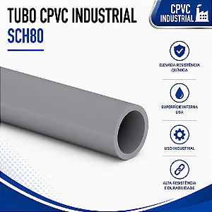 Tubo Cpvc Industrial 8'' Sch 80 Barra de 06 Mts Tigre