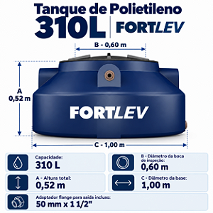 Tanque de Polietileno 310L Fortlev
