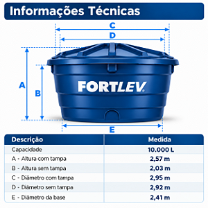 Caixa d Água De Polietileno 10.000L Fortlev