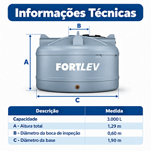 Cisterna 3.000L Fortlev