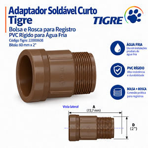 Adaptador Soldável c/ Bolsa E Rosca 60 mm X 2'' Tigre