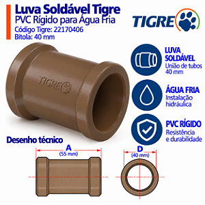 Luva Soldável 40 mm Tigre