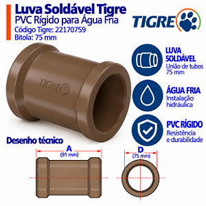 Luva Soldável 75 mm Tigre