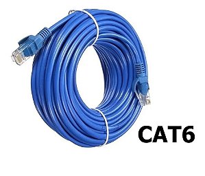 CABO DE INTERNET CAT6 RJ45 ETHERNET LAN GIGA 10/1000 20 METROS