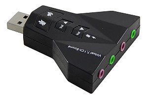 PLACA DE SOM DUPLA USB PARA P2 PC ADAPTADOR AUDIO 7.1