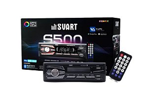RADIO AUTOMOTIVO MP3 USB BLUETOOTH MULTI CORES S500 SVART
