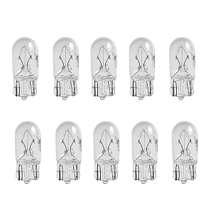 CAIXA C/ 10 LAMPADA T10 HALOGENA BRANCO QUENTE W5W TECHONE 12V