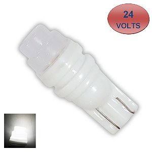 LAMPADA T10 3 LED W5W BRANCO 24V BASE DE CERAMICA