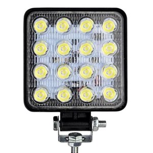 FAROL AUXILIAR LED MILHA 48W QUADRADO 11CM 12/24V 6000K