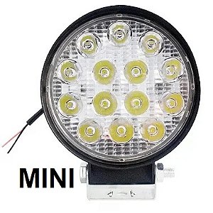 MINI FAROL AUXILIAR LED MILHA 42W REDONDO 8,5CM 12/24V 6000K