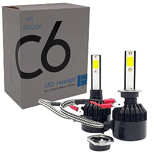 PAR LAMPADAS SUPERLED C6 BLACK MODELO H1 12V / 24V 8000K