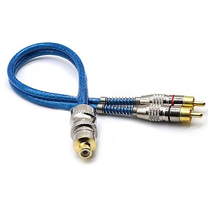 CABO RCA Y PRIME 5MM PLUG METAL AZUL 2M E 1F SVART TECHONE