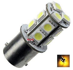 LAMPADA 13 LED BA15S 1 POLO P21W 1156 1141 LARANJA 12V