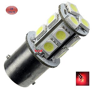 LAMPADA 13 LED BAY15D 2 POLO P21/5W 1157 1034 VERMELHO 24V