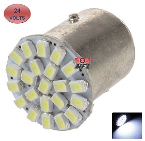 LAMPADA 22 LED BA15S 1 POLO P21W 1156 1141 BRANCO 3014 24V