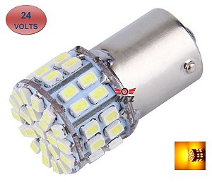 LAMPADA 50 LED BA15S 1 POLO P21W 1156 1141 LARANJA 24V