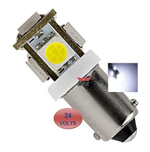 LAMPADA BA9S 5 LED T4W 69 BRANCO 24V