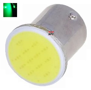 LAMPADA COB LED BA15S 1 POLO P21W 1156 VERDE 12V