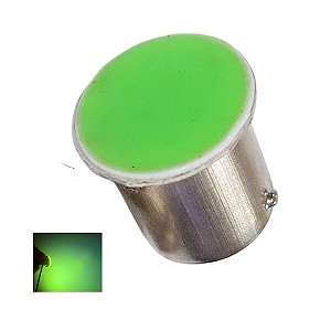 LAMPADA COB LED BA15S 1 POLO P21W 1156 VERDE 12V